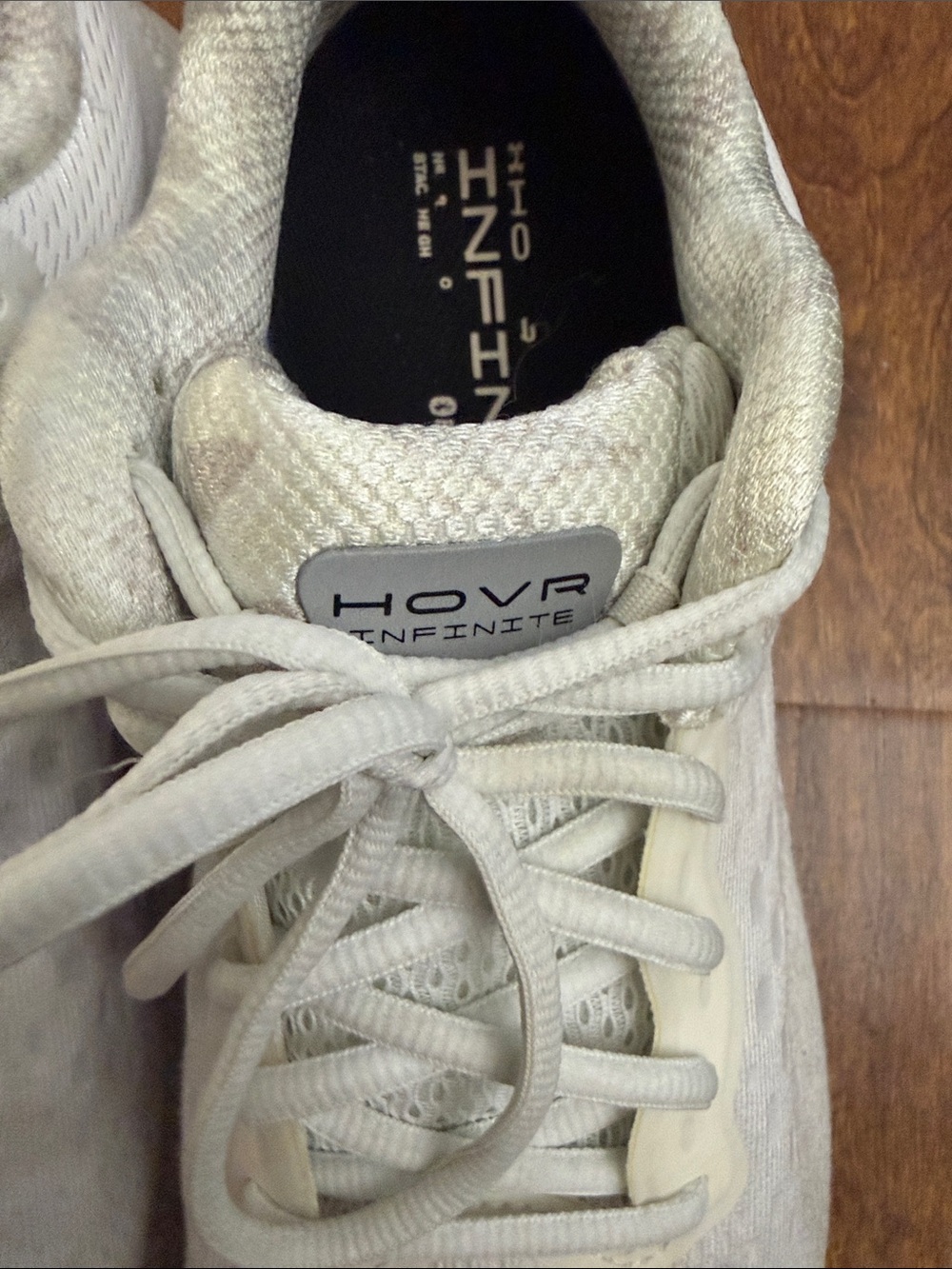 Under Armour Off-White Mesh Running Shoes - Picture 14 of 14